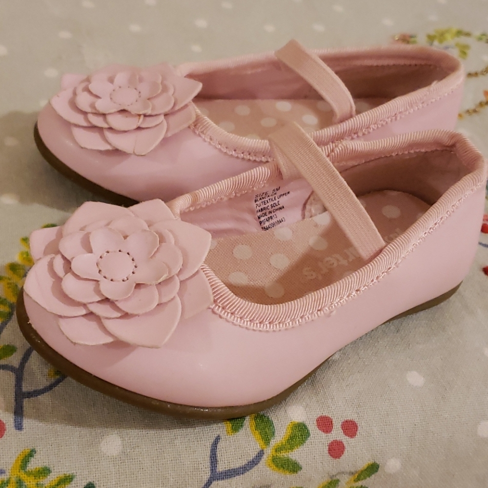 NEW Carter's pink floral flower girl princess shoe